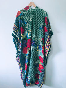 Stripe x Floral Moroccan Kimono