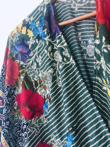 Stripe x Floral Moroccan Kimono
